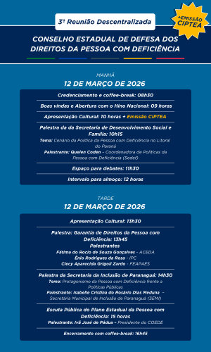 (Cronograma) 3ª Reunião Descentralizada Conselho Estadual de Defesa dos Direitos da Pessoa com Deficiência  (2)