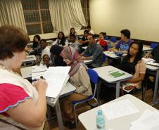 Secretaria Estadual de Educação do Paraná; Instituto de Educação Erasmo Piloto do Paraná, alunos estrangeiros matriculados no Celem tem aulas de português. 27-02-18. Foto: Hedeson Alves