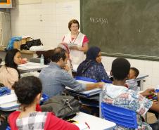 Secretaria Estadual de Educação do Paraná; Instituto de Educação Erasmo Piloto do Paraná, alunos estrangeiros matriculados no Celem tem aulas de português. 27-02-18. Foto: Hedeson Alves