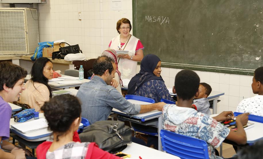 Secretaria Estadual de Educação do Paraná; Instituto de Educação Erasmo Piloto do Paraná, alunos estrangeiros matriculados no Celem tem aulas de português. 27-02-18. Foto: Hedeson Alves